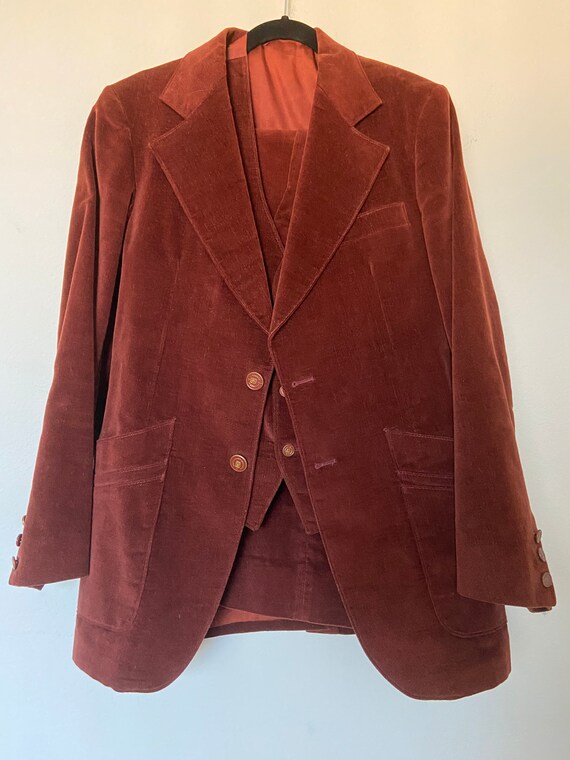 Vintage Brown Corduroy 3pcs. Suit