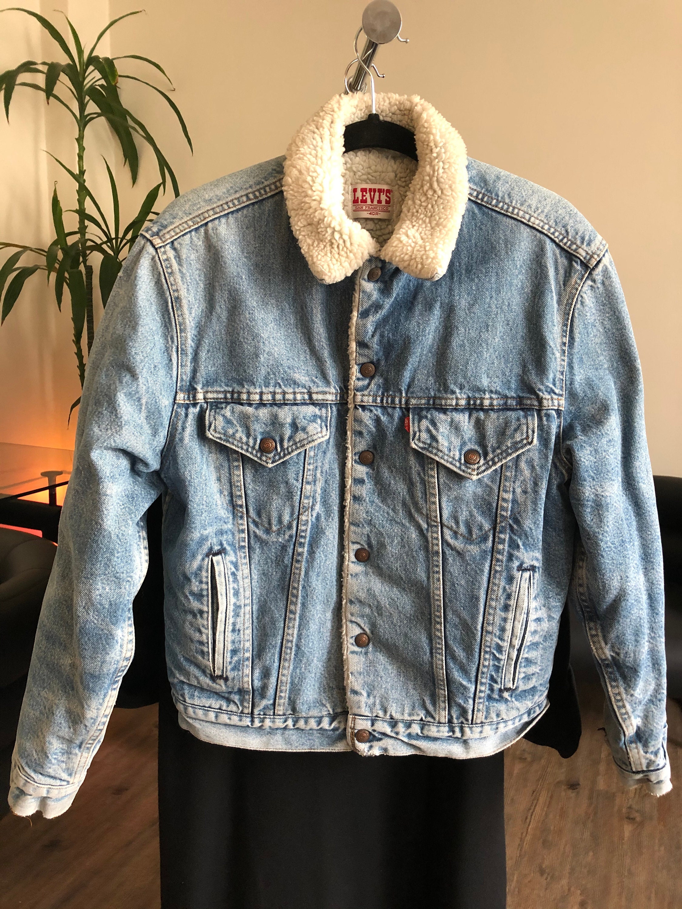 Buy Vintage Levi's 4 Pocket Denim Sherpa Lined Jean Jacket Online in India  - Etsy