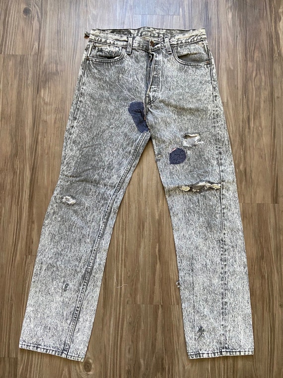 Vintage Levi's 501 Holy Patched Distressed Denim J