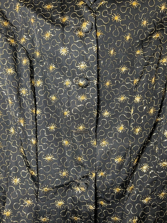 Vintage 1950's-1960's Gold Starburst Pattern Long… - image 6