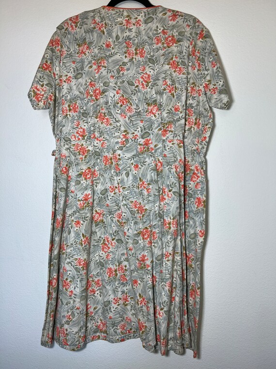 Vintage Floral Print Button Up Shirt Dress - image 6