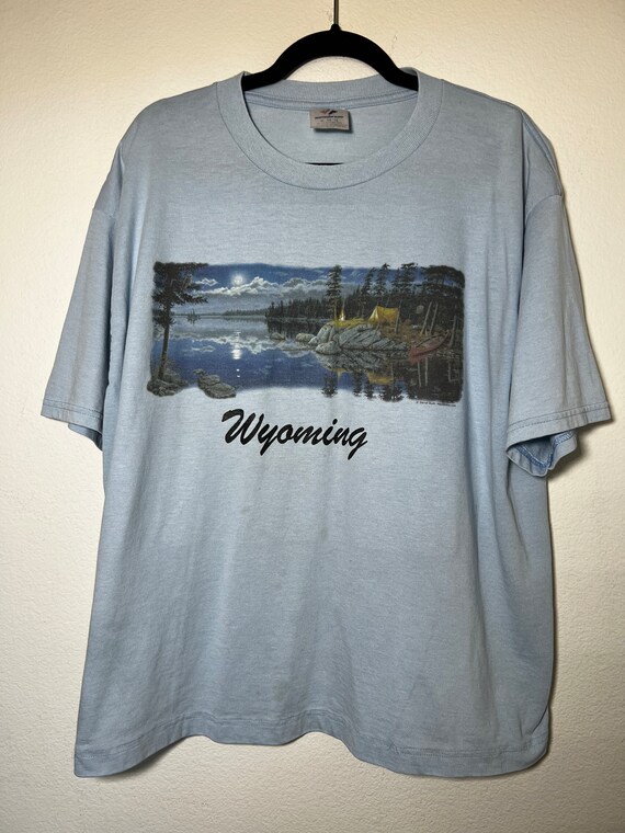 Vintage Darrell Bush "Wyoming" Art Graphic Print T-Shirt