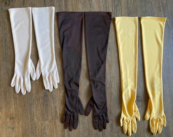 Vintage Lot of Earth Tone Long Evening Style Gloves
