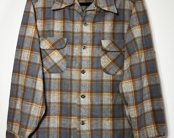 70s/80s Vintage Pendleton Wool Flannel Shirt With Elbow Patches - Etsy