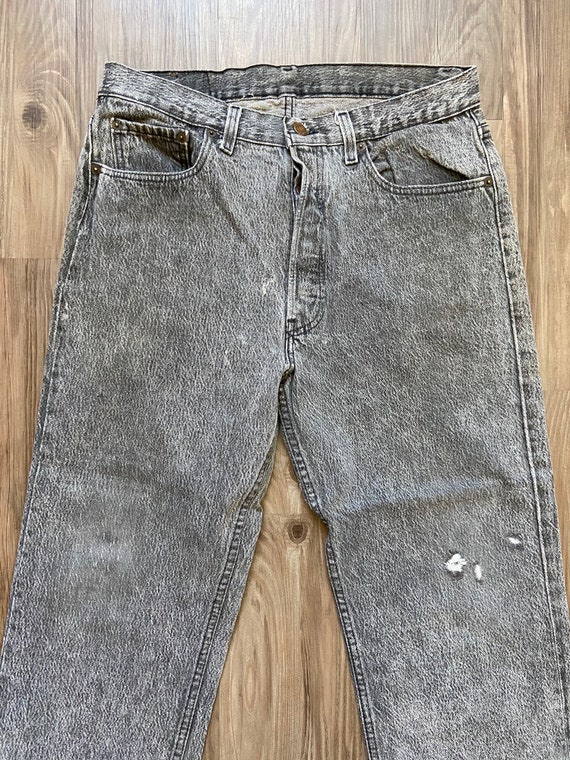 Vintage Levi's Faded Black 501 Denim Jeans - image 2