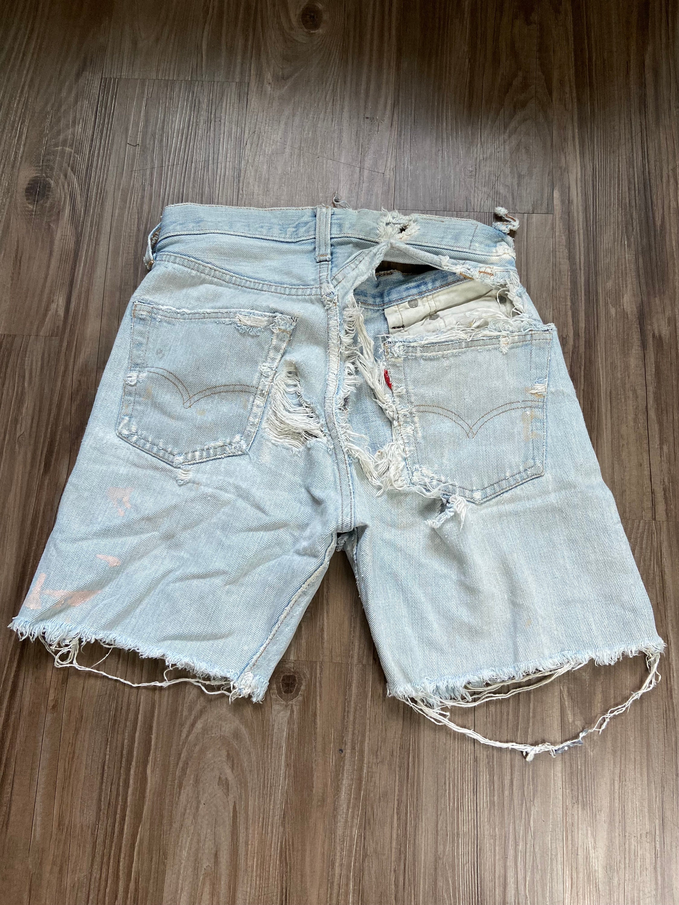 Vintage Levi's Redline 501 Extra Stringy Distressed Cut off