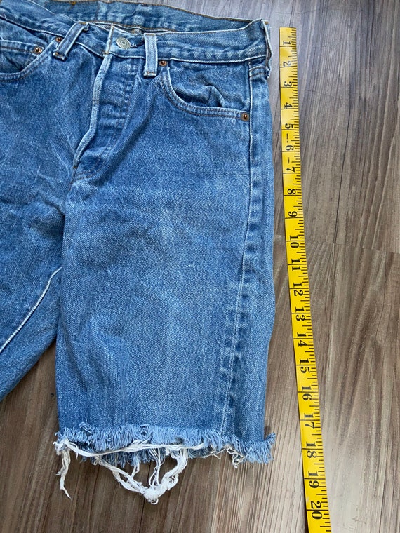 Vintage Levi's 501 Redlines Long Cut off Denim Blue Jean