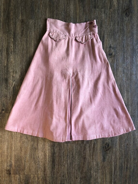 Vintage 1940's Gaucho Style Pant-Skirt w. Silver S
