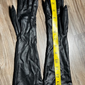 Vintage Liquid Black Long Evening Gloves