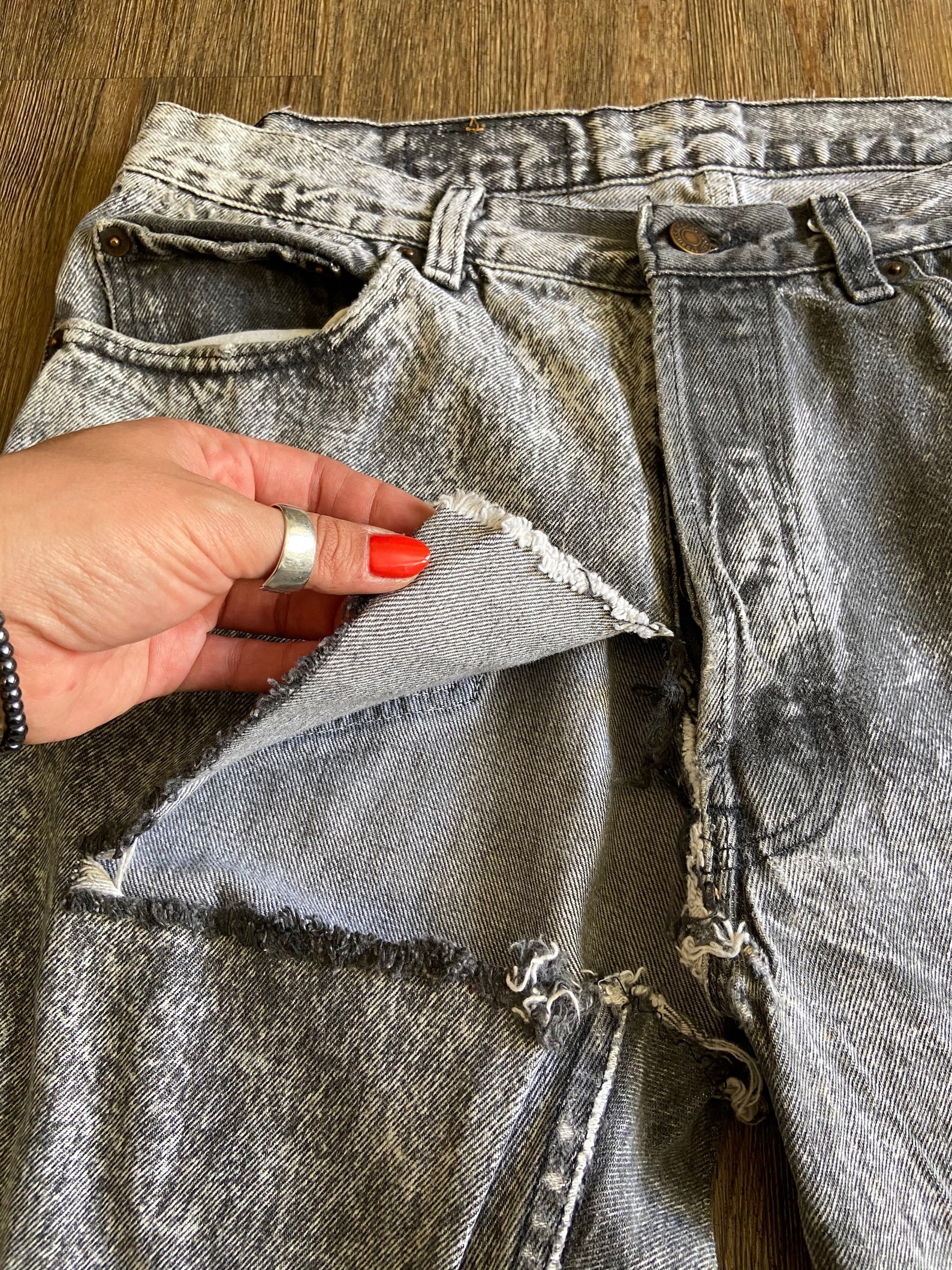 Vintage 501 Levi's Denim Jeans W. Ripped Crotch Etsy