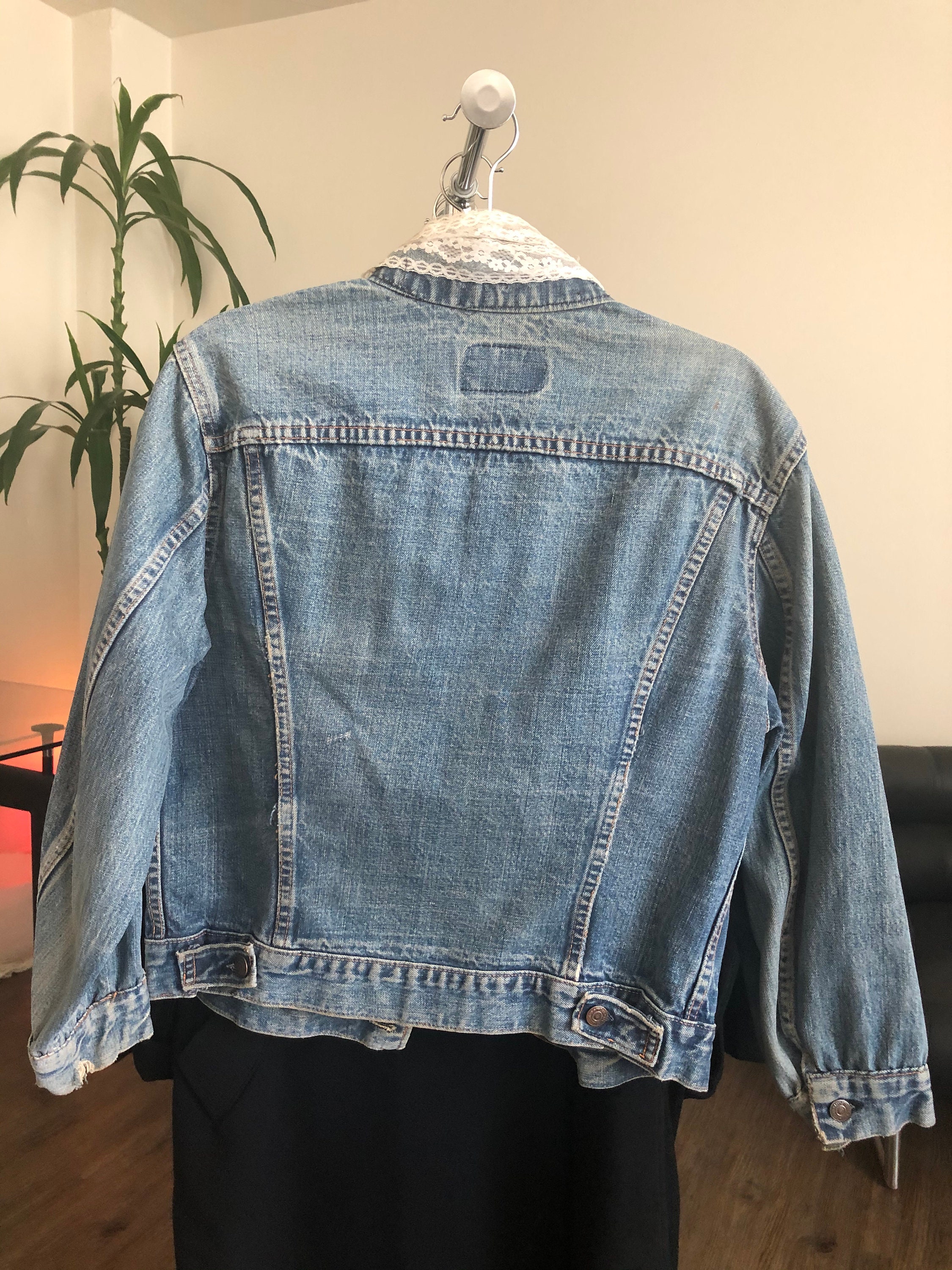 Vintage Levis 2 Pocket BIG E Lace & Denim Jean Jacket - Etsy