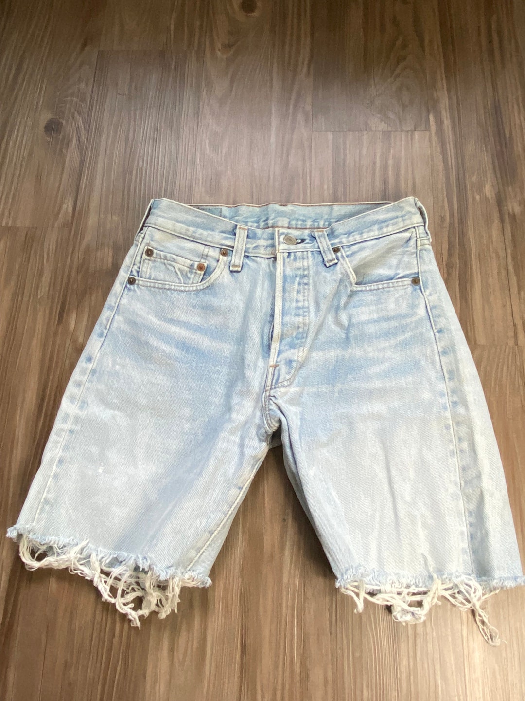 Buy Vintage Levi's 501 Light Blue Redline Cut off Denim Jean