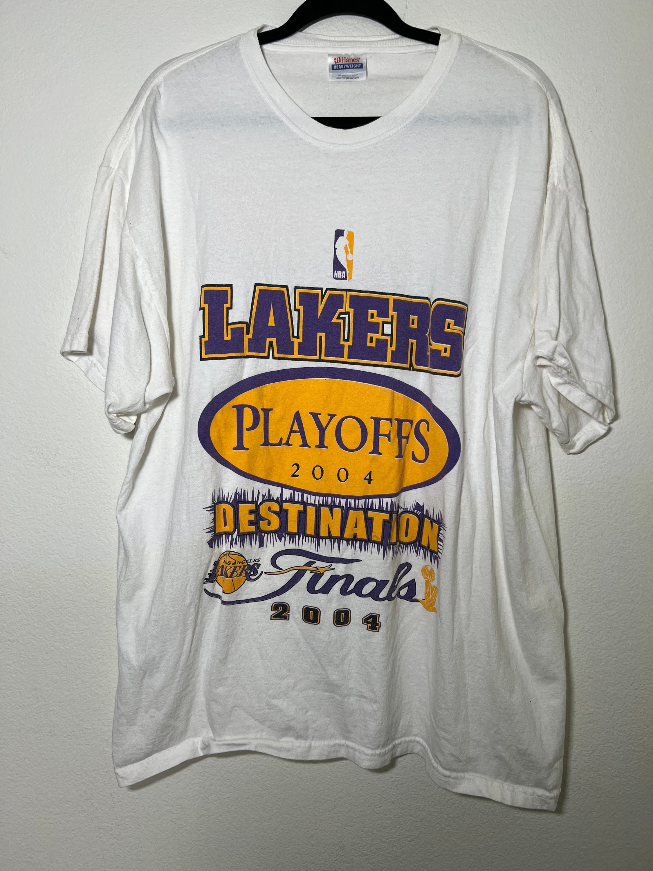 希少　00s レイカーズ　Tシャツ　2004年 NBA Vintage 2004 NBA Finals LA Lakers Playoffs Double Sided 