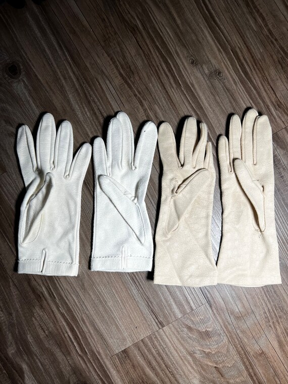 Vintage 2 Pairs of Short White Gloves - image 2