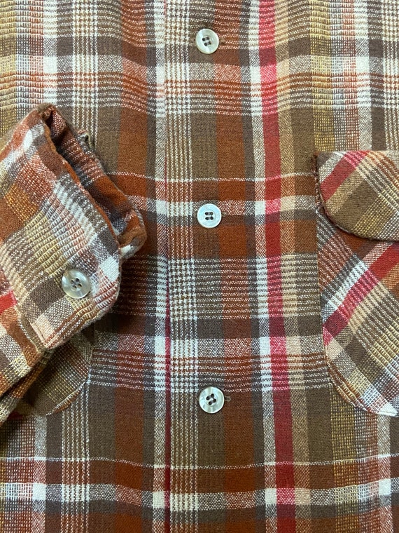 Vintage Pendleton Classic Plaid Button Up Flannel… - image 6