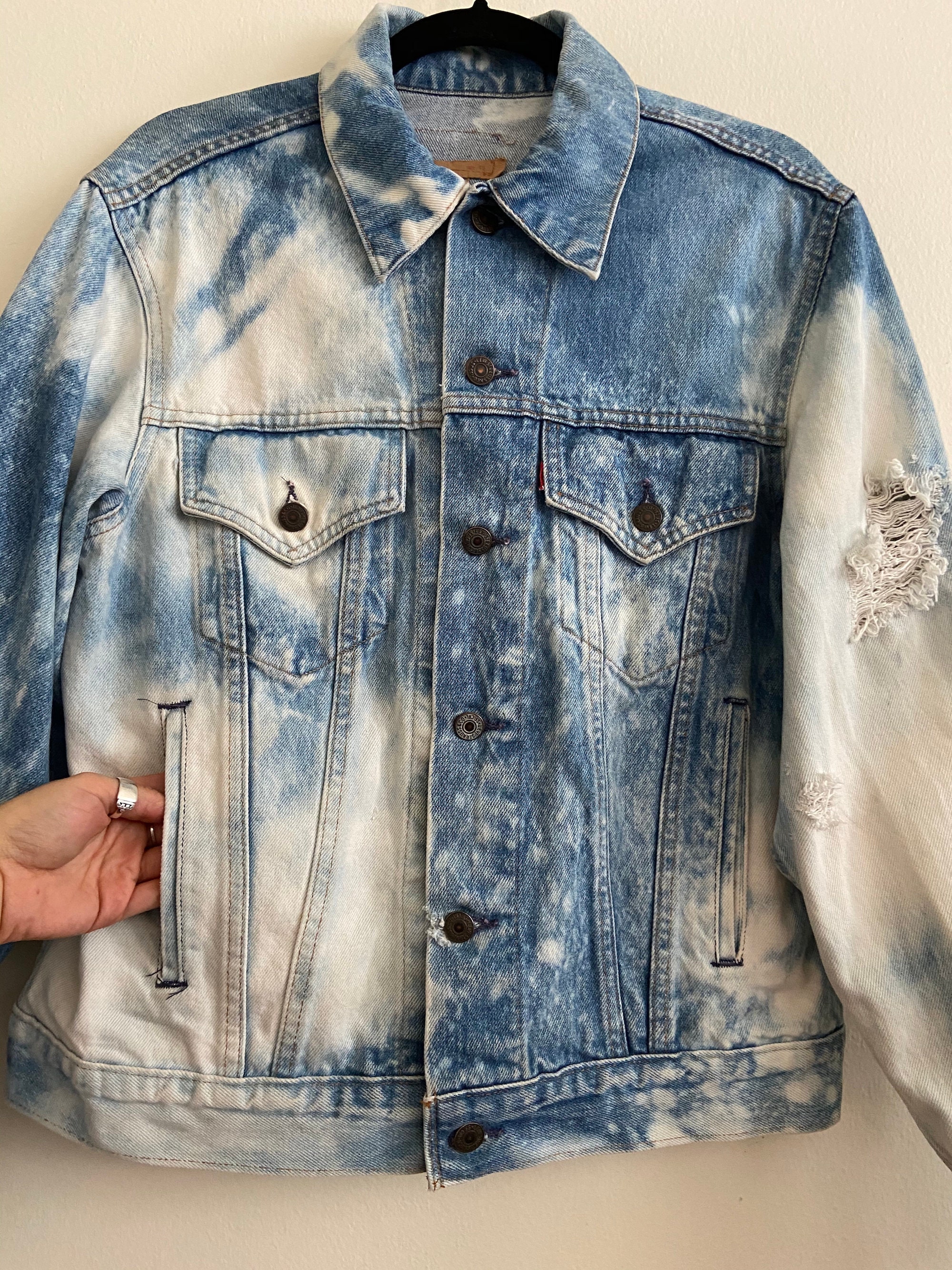 Vintage 4 Pocket Levi's Bleached Denim Jean Jacket - Etsy