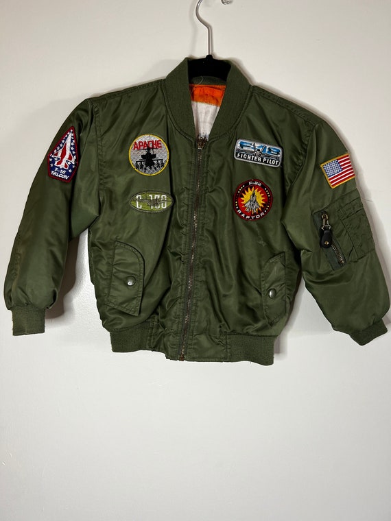 Vintage Kids Alpha Green Reversible Bomber Jacket With Vintage Kids Alpha Green Reversible Bomber Jacket With