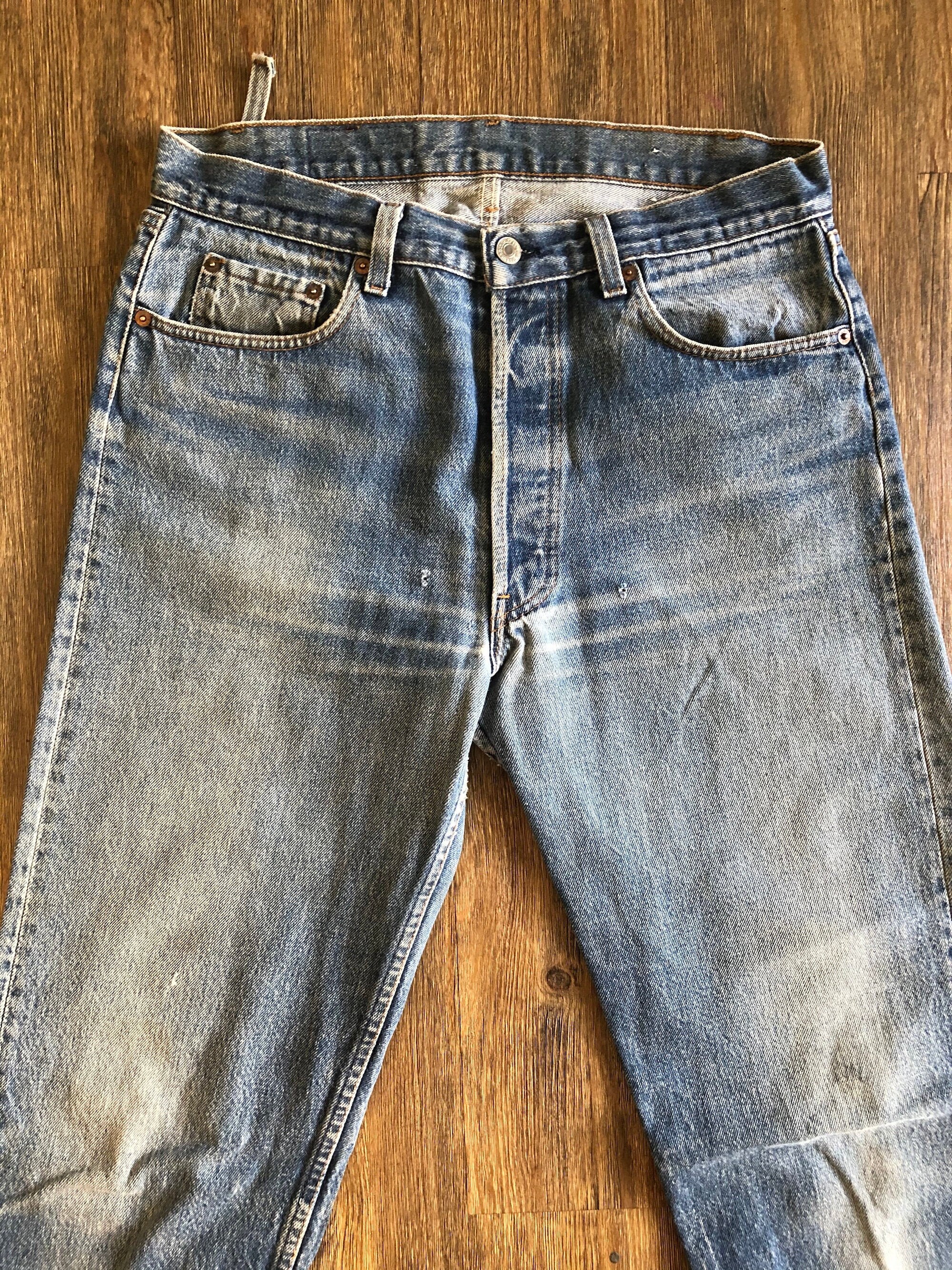 Vintage 501 Levi's Natural Wear Light Wash Denim Jean - Etsy Hong Kong