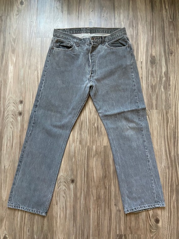 Vintage 501 Black Levi's Medium Wash Denim Jeans - image 1