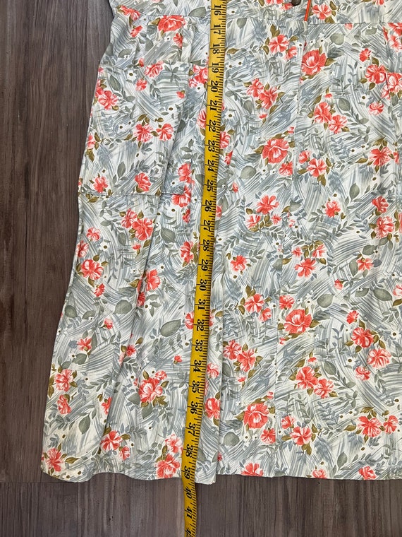 Vintage Floral Print Button Up Shirt Dress - image 9