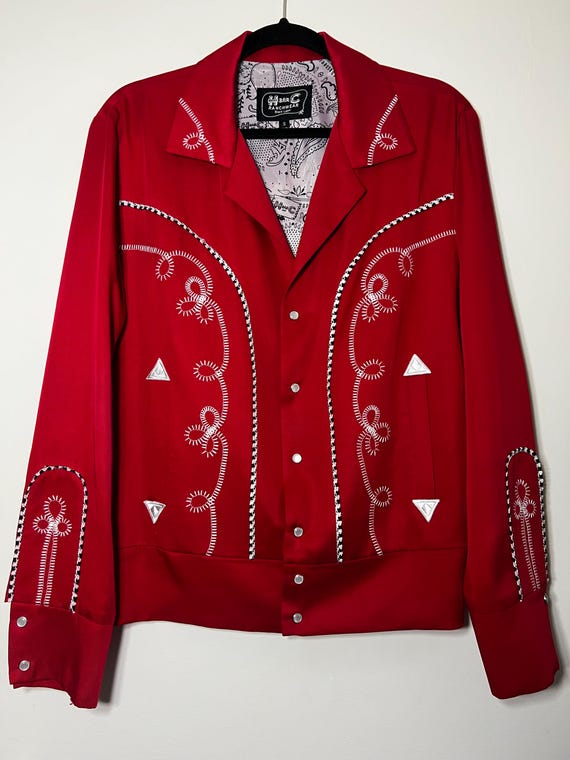 H Bar C Men's Red Bolero Jacket - Etsy