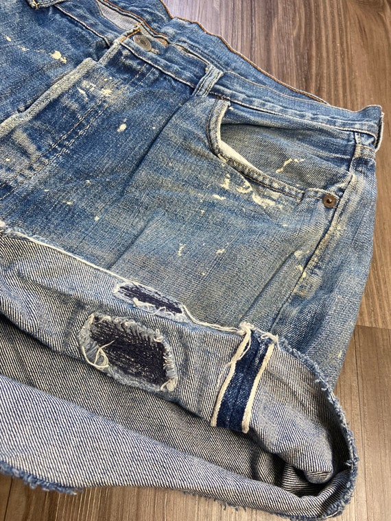 Vintage Levi's 501 BIG E Redlines Naturally Distr… - image 3