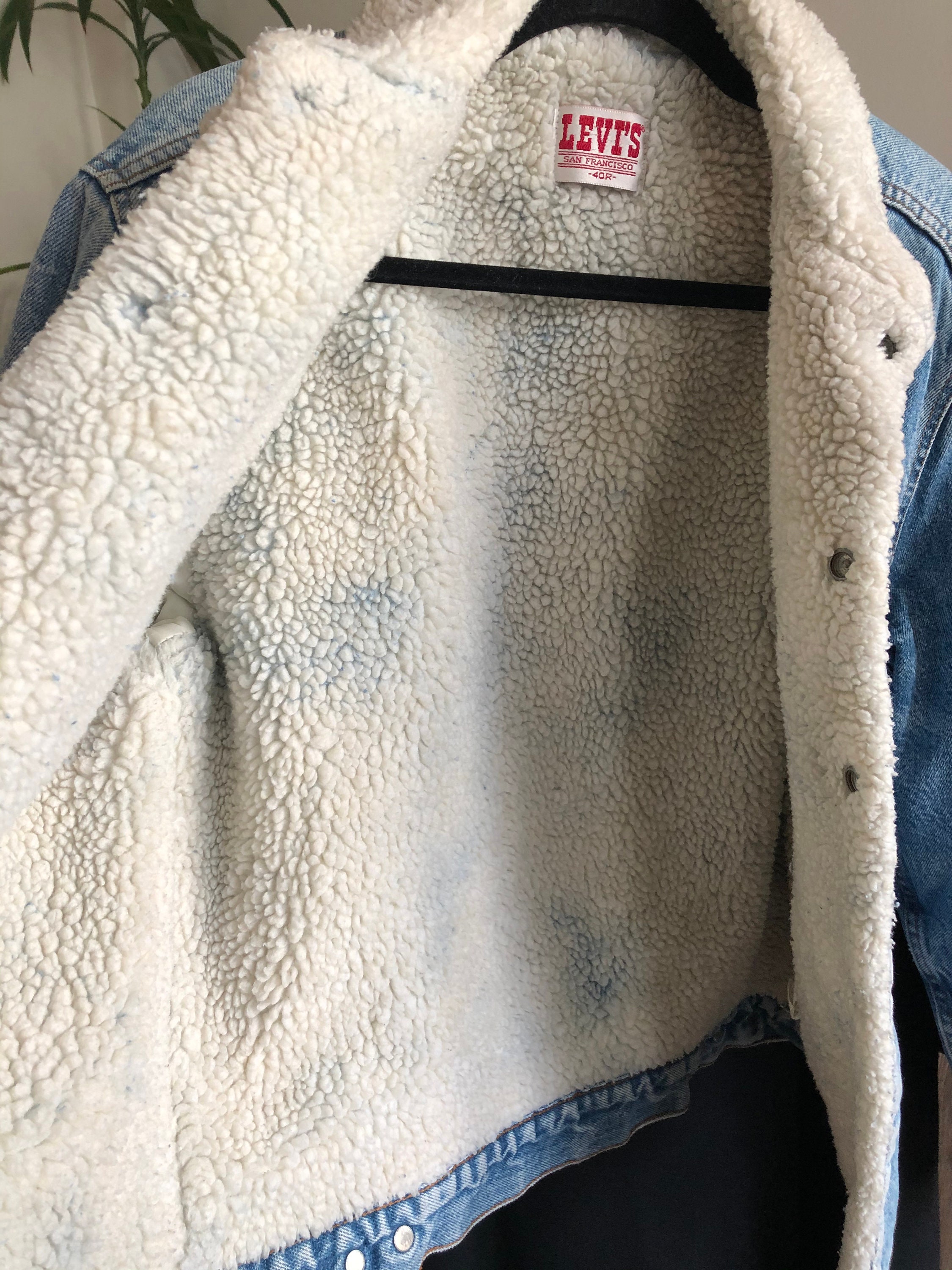 Vintage Levi's 4 Pocket Denim Sherpa Lined Jean Jacket - Etsy