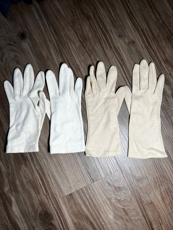 Vintage 2 Pairs of Short White Gloves