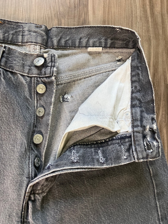 Vintage 501 Faded Black Levi's Denim Jeans - Etsy