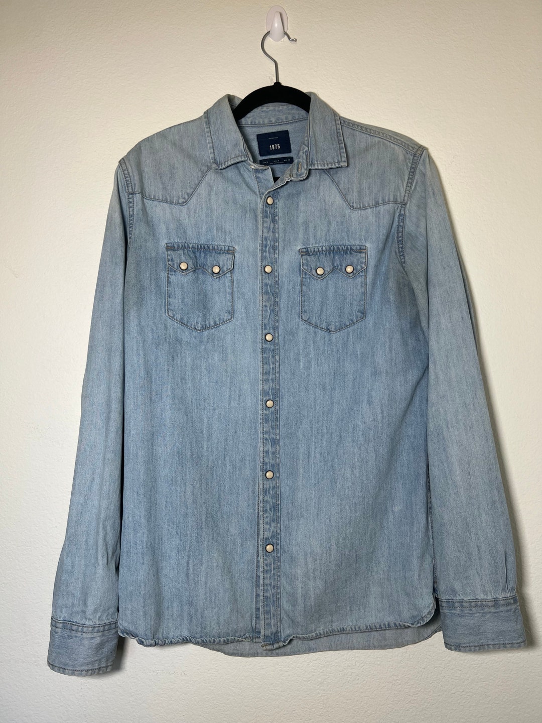 Buy Zara 1975 Original Denim Western Style Pearl Snap Long - Main Image