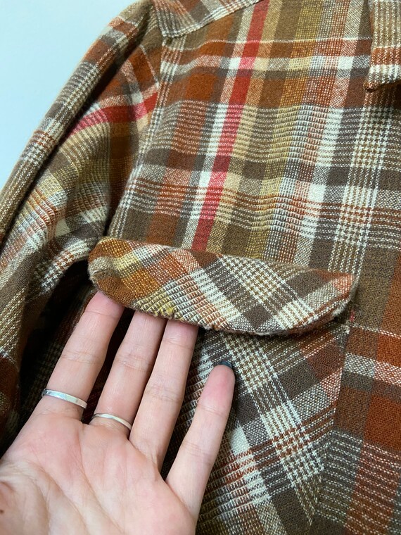 Vintage Pendleton Classic Plaid Button Up Flannel… - image 4