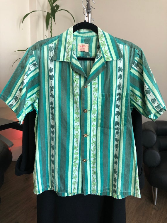 Vintage 1960's Ui-Maikai Hawaiian Vine Leaf Print