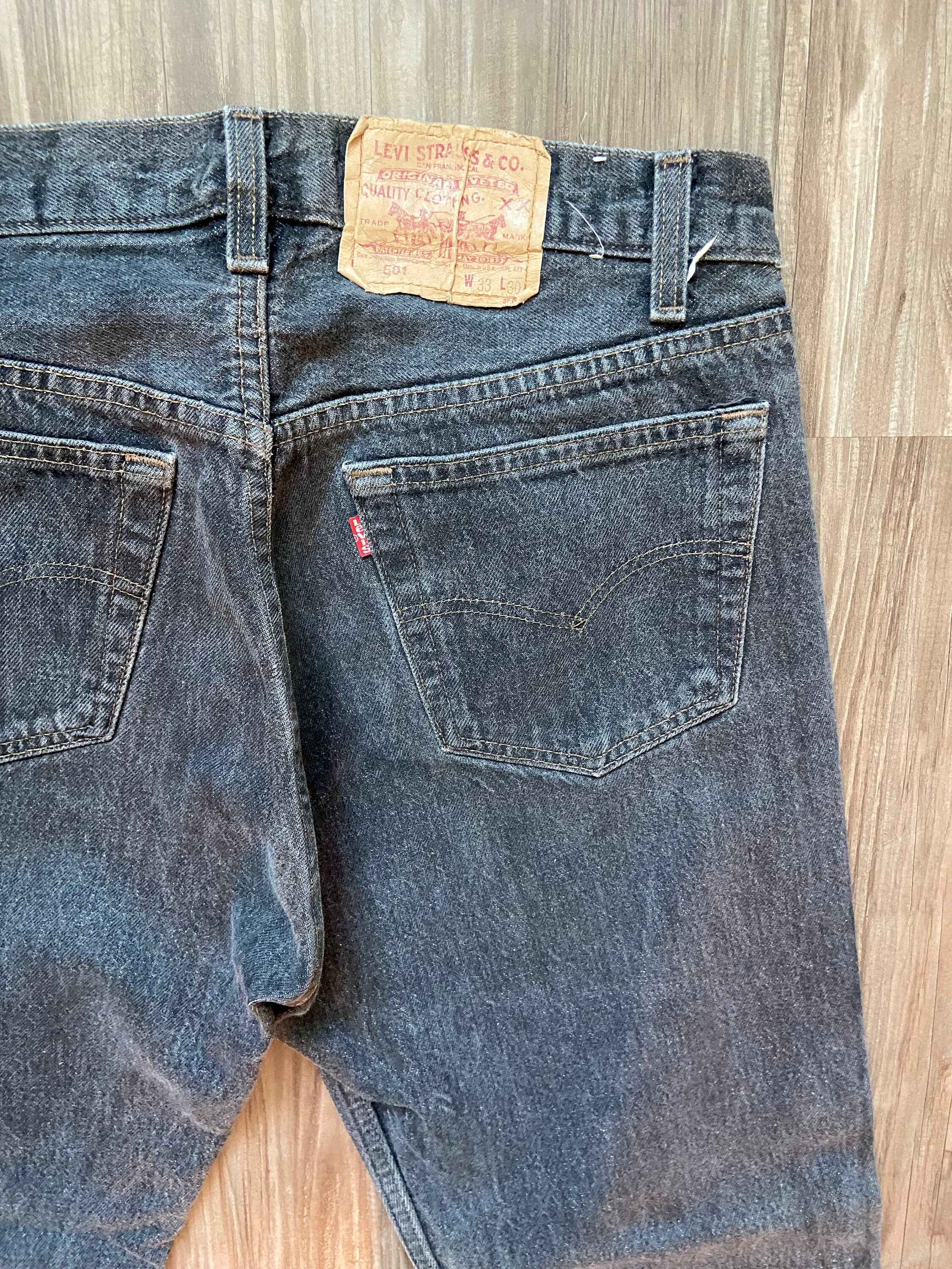 Vintage 501 Black Levi's Light Fade Denim Jeans - Etsy Vintage 501 Black Levi's Light Fade Denim Jeans - Etsy