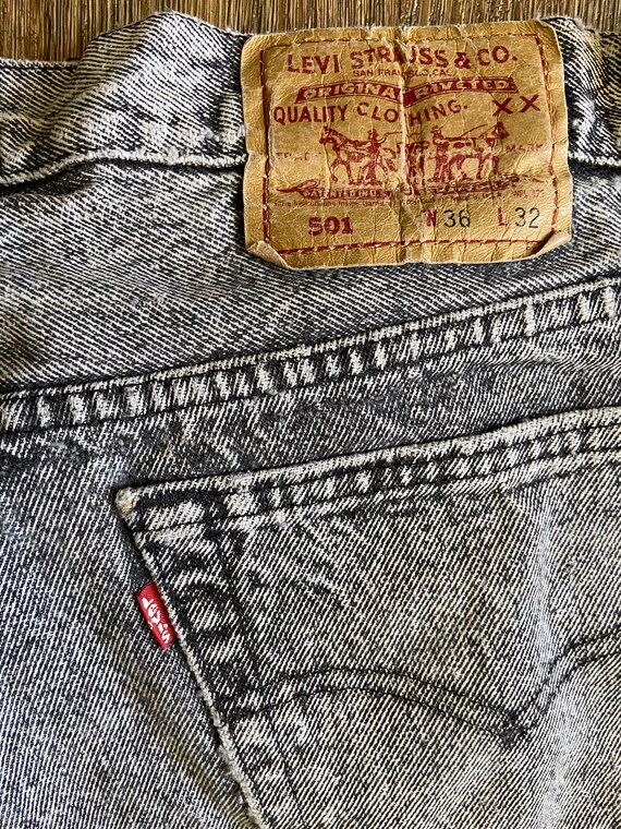 Vintage 501 Levi's Black Cheeky Denim Jeans - image 7