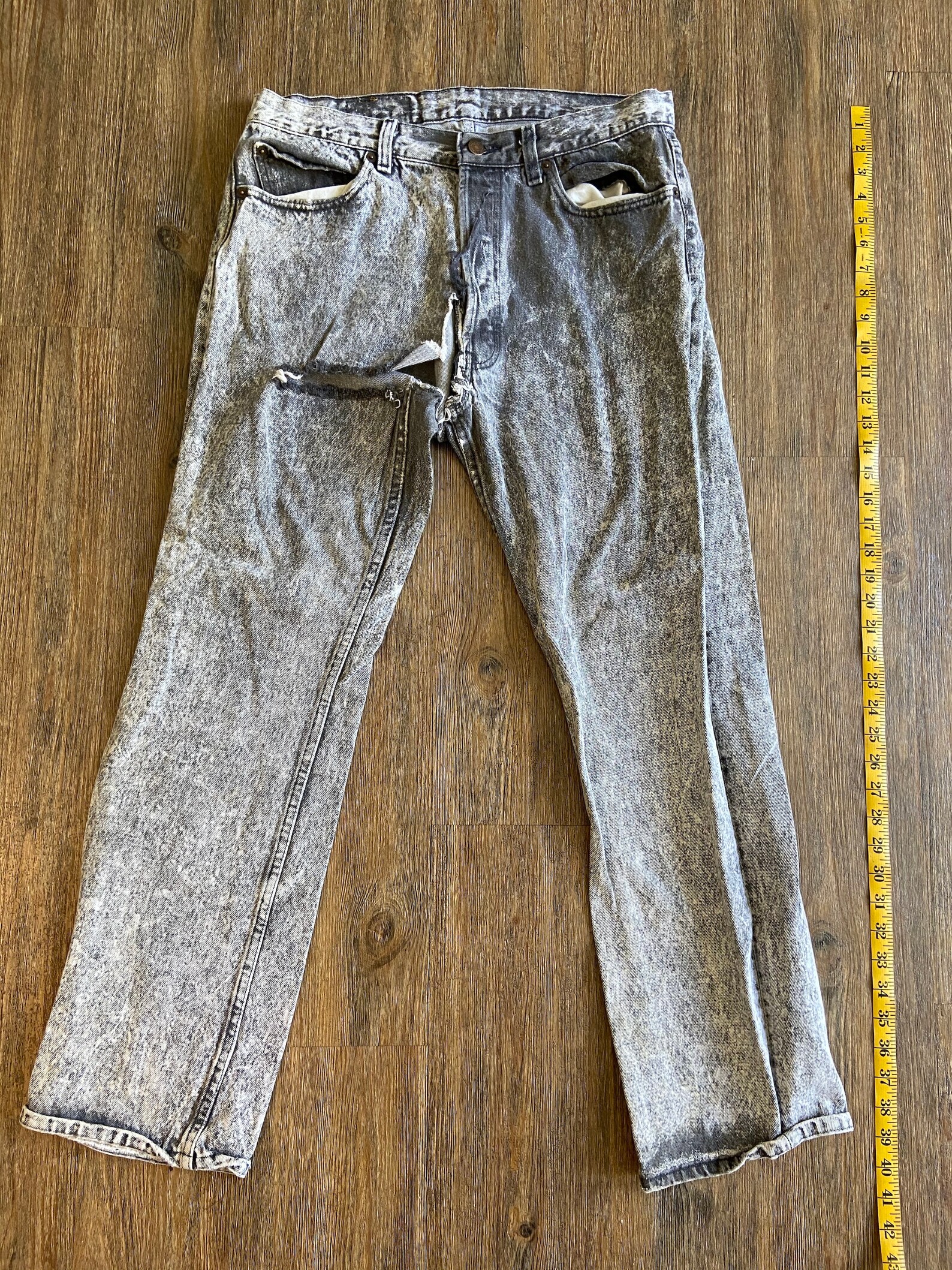 Vintage 501 Levi's Denim Jeans W. Ripped Crotch Etsy