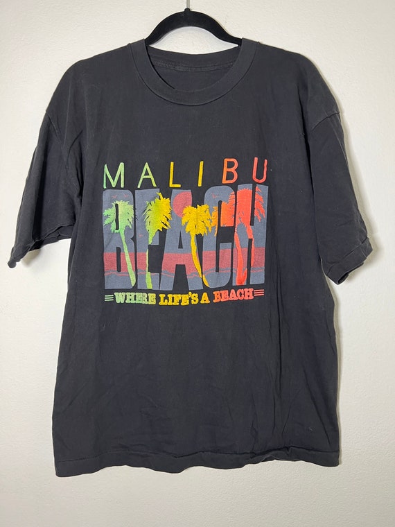 Vintage Malibu Beach "Where Life's A Beach" Neon G