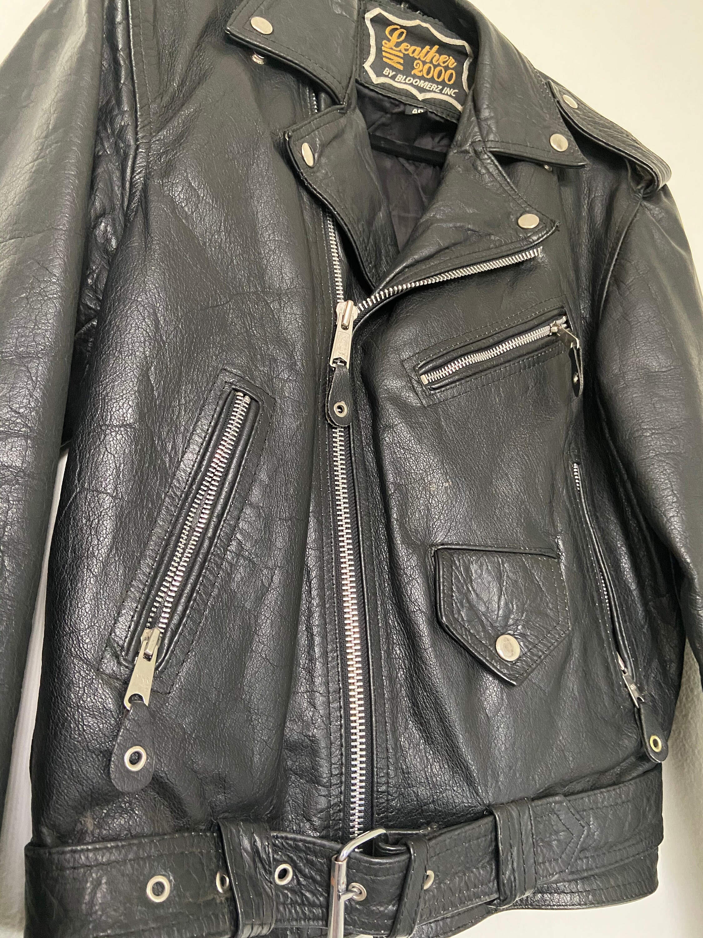 Vintage Leather 2000 Classic Biker Leather Jacket - Etsy