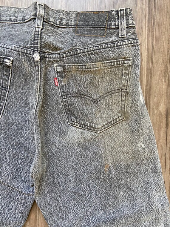 Vintage Levi's Faded Black 501 Denim Jeans - image 5