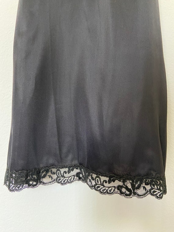 Vintage 1960's Baronet Black Nylon Lace Slip - image 3