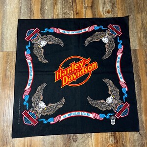 Vintage 1980&#39;s Official Harley Davidson Made in USA Eagle Bandana