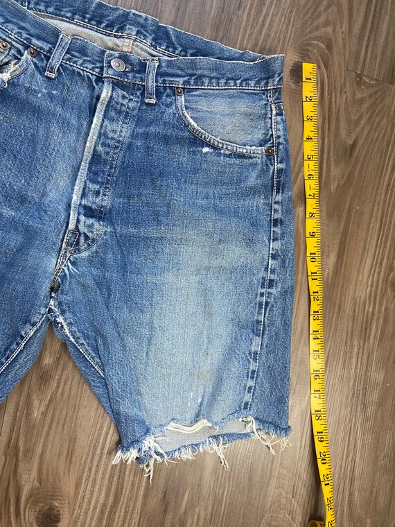 Vintage 501 Levi's Big E Redline Blue Denim Cut off Shorts