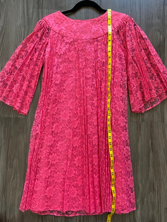 Vintage Lace Hot Pink Party Dress - image 8