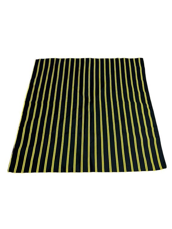 Vintage 1960's-1970's Ray Strauss Unltd Inc. Black and Yellow Striped Scarf