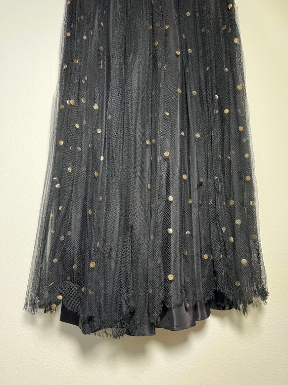 Vintage 1940's - 1950's Gold Polka Dot Tulle/ Lac… - image 3