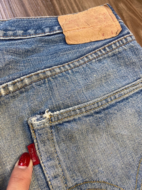 Vintage Levi's 501 BIG E Redlines Naturally Distr… - image 6