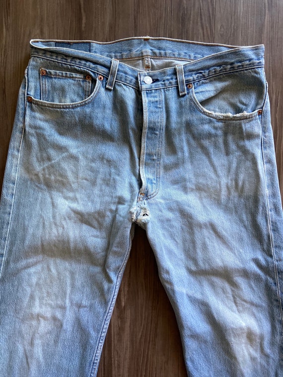 Vintage Light Faded Levi's Denim Jean Pants - image 2