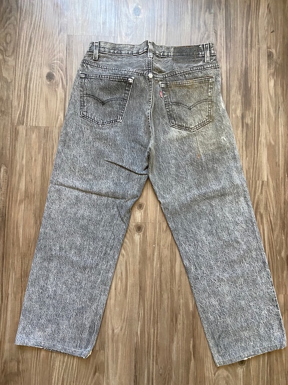 Vintage Levi's Faded Black 501 Denim Jeans - image 4