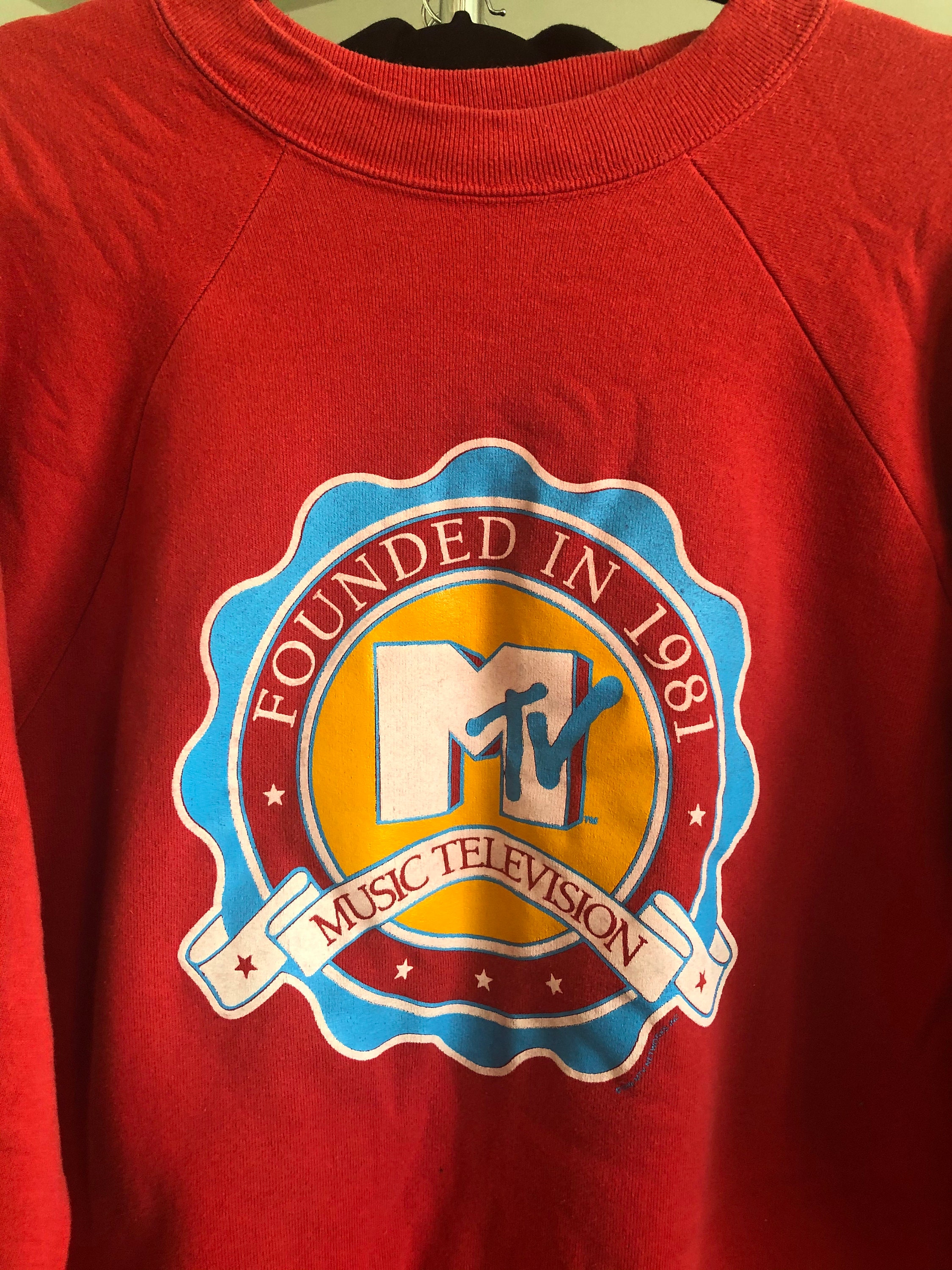 Vintage MTV Music Television Founded in 1981 Crewneck Pullover ...