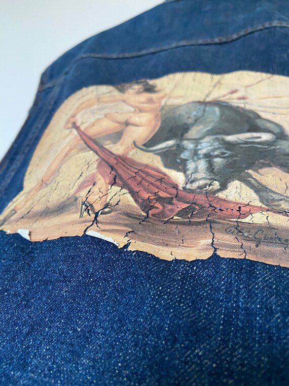 Vintage Levi's 2 Pocket Pin Up Graphic Cutoff Sleevel… Gem