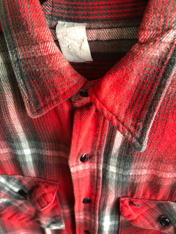 Vintage 1980's-1990's Red, White, and Black Plaid… - image 3